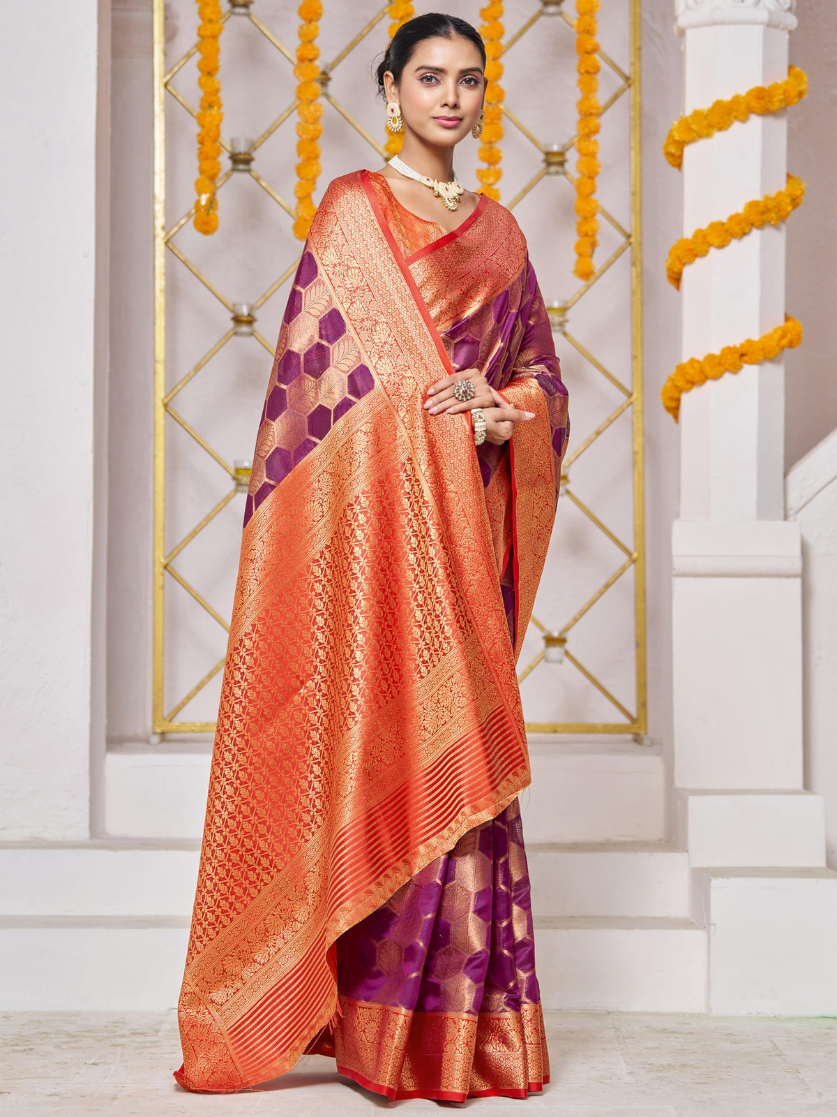 Vasthrlay Traditional Saree in Classic with refined banarasi ethnic appeal