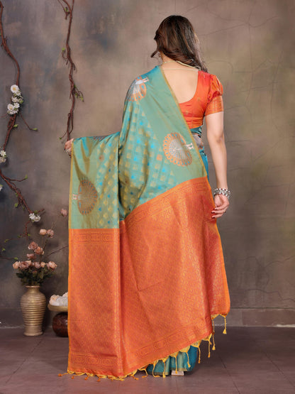 Vasthrlay Classic Weaving Saree with elegant Kanjivaram styling