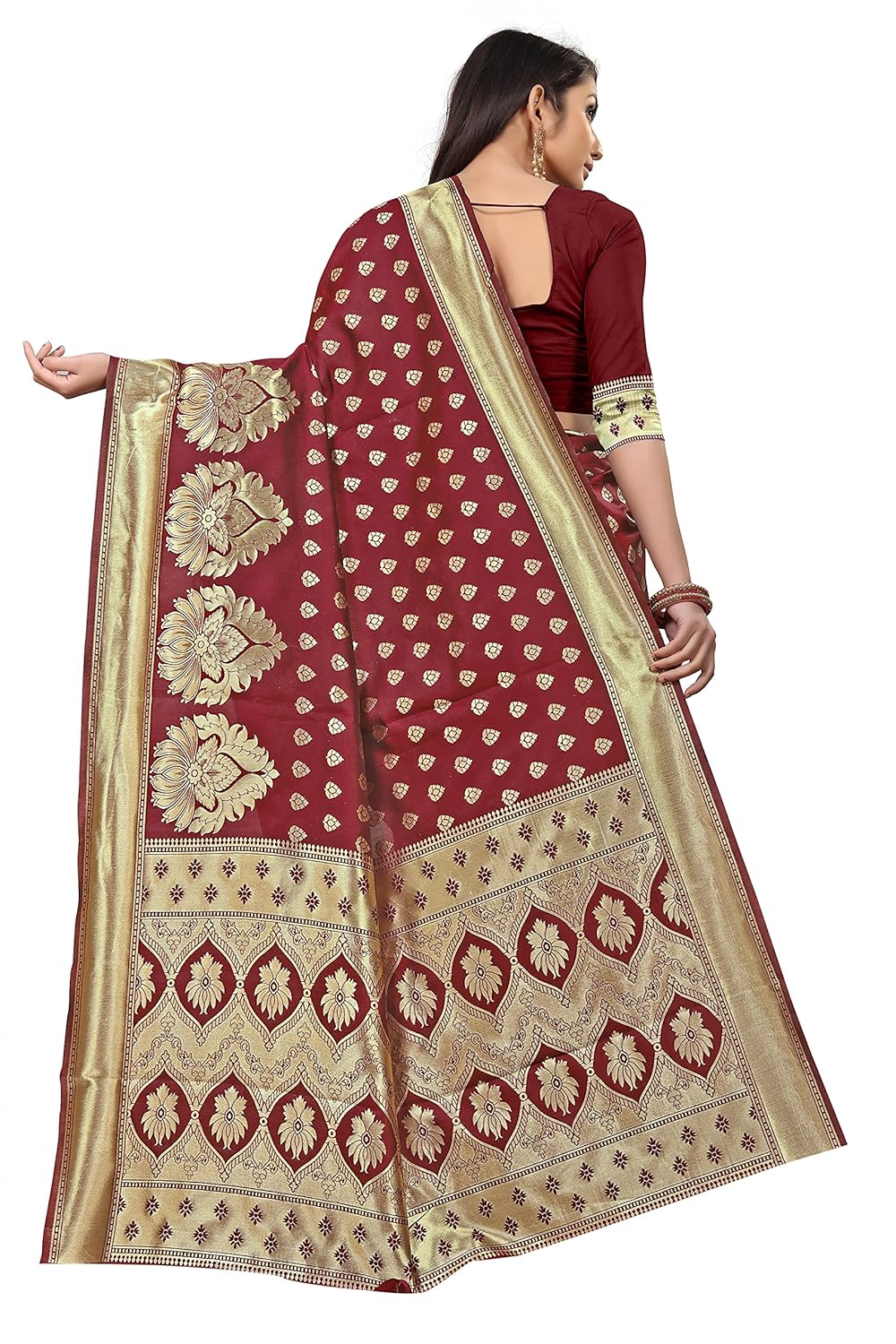 VasthrlayMaroon Traditional Saree for wedding and party wear styling