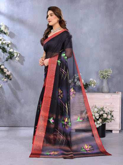 Vasthrlay Traditional Saree in Black with refined ethnic ethnic appeal