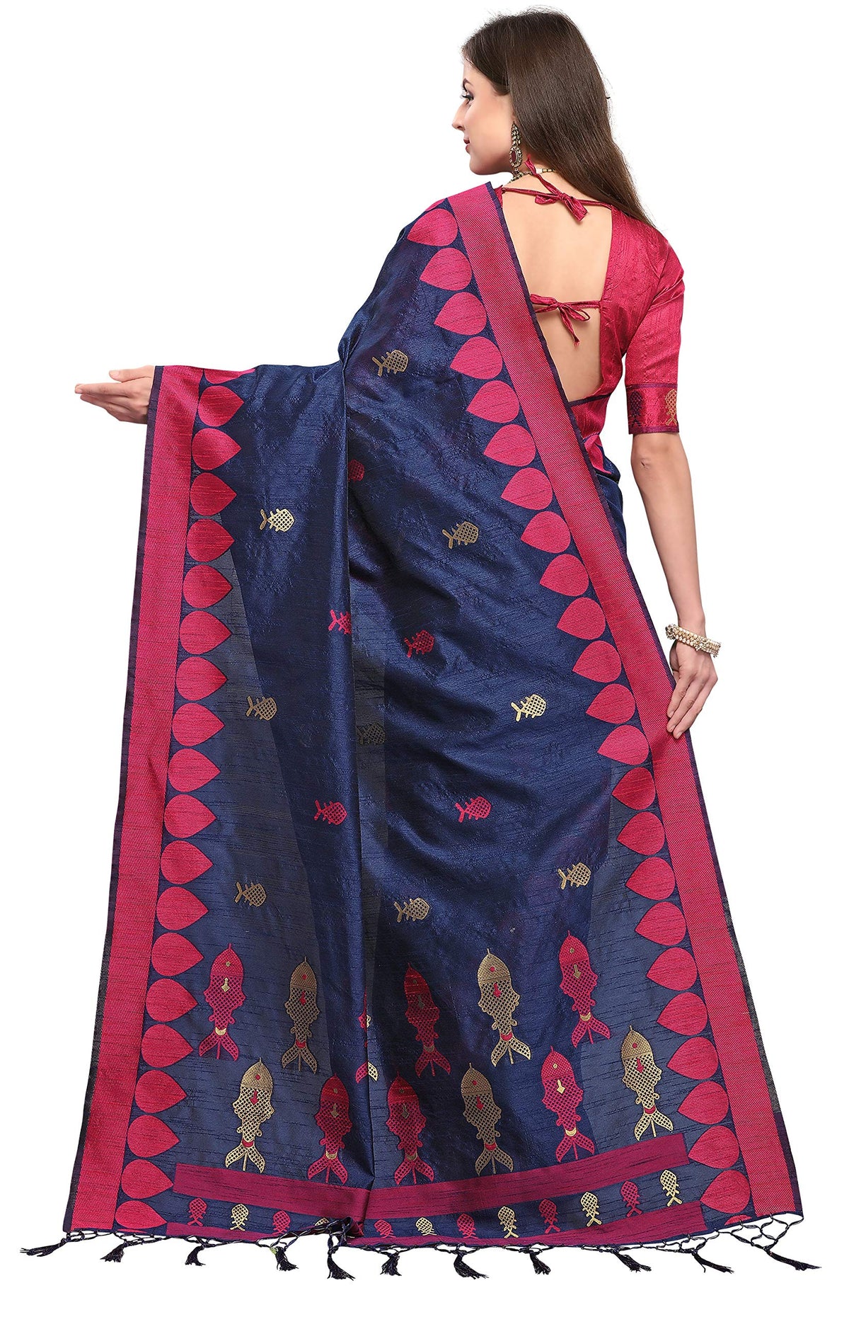 Vasthrlay Blue Traditional Saree for wedding and party wear styling