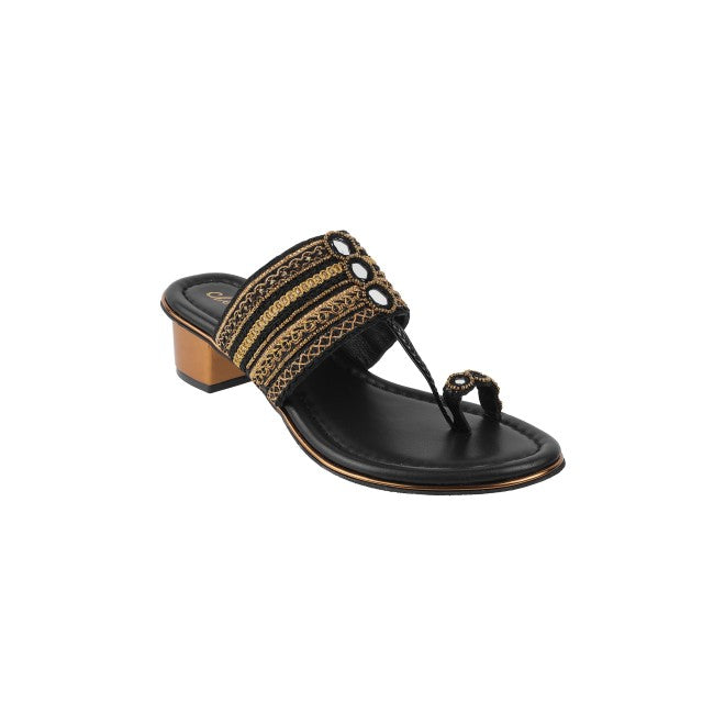 Cheemo Ethnic Block Heel Kolhapuris for Women Style 92-157