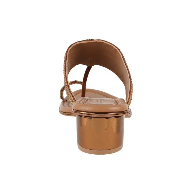 Cheemo Ethnic Block Heel Kolhapuris for Women Style 92-157