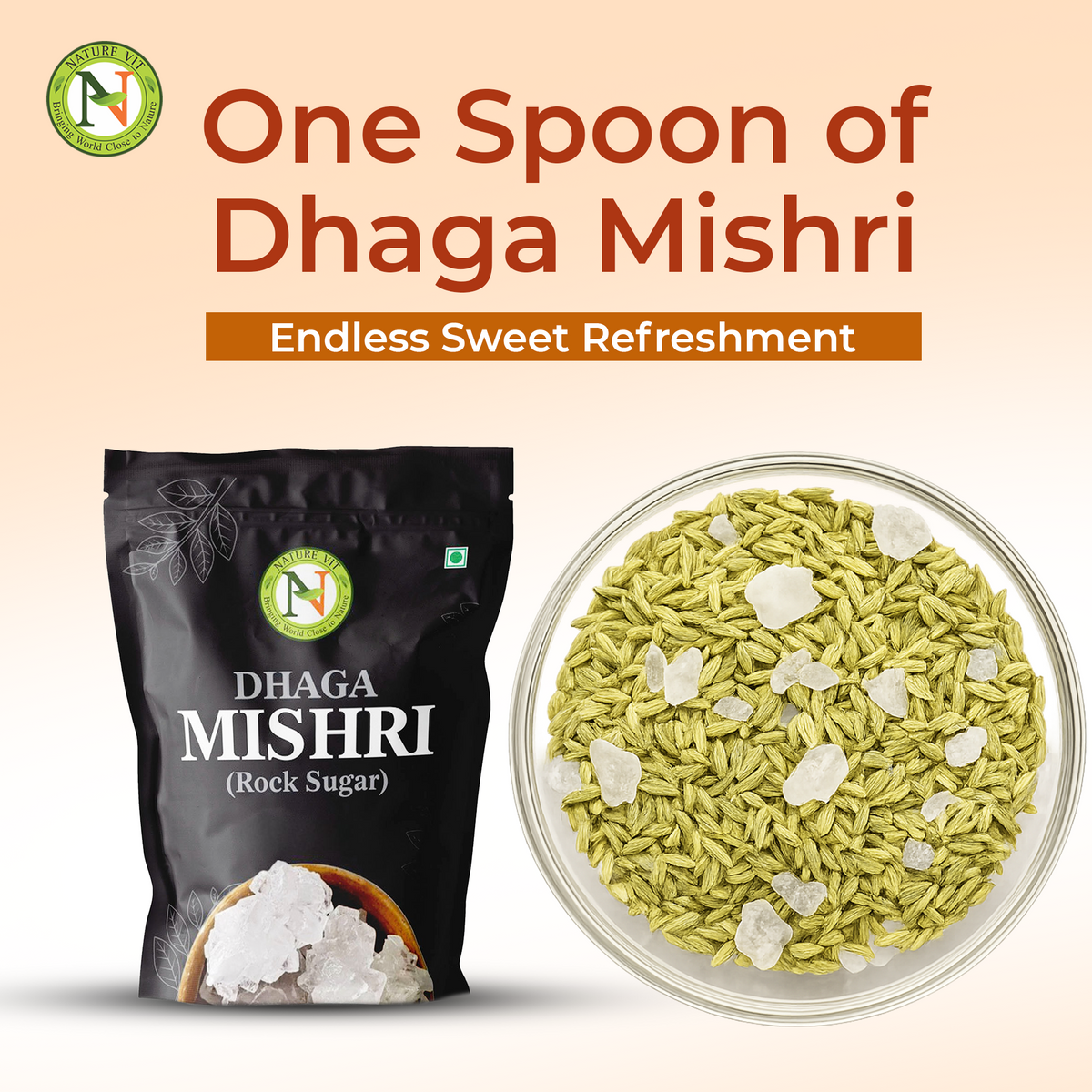 NatureVit Dhaga Mishri [Rock Sugar]