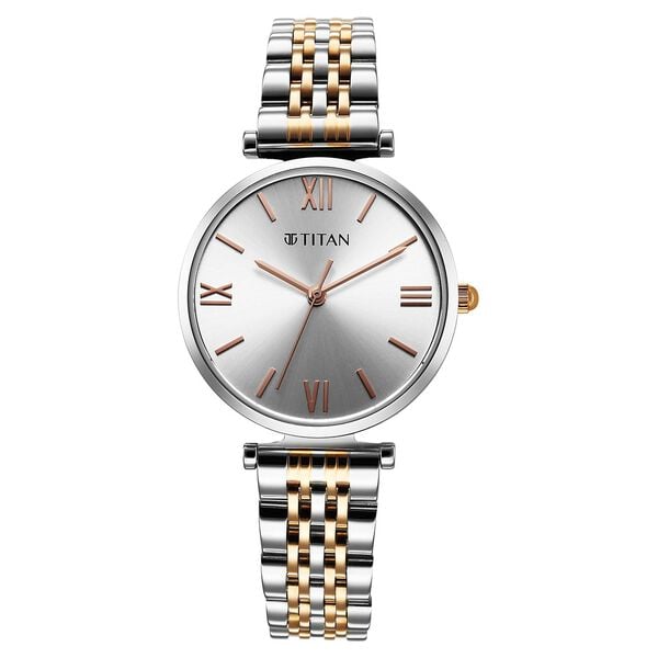Titan Workmode Quartz Analog Silver Dial Metal Strap watch For Women