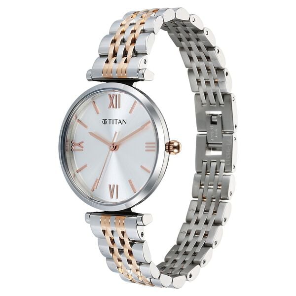 Titan Workmode Quartz Analog Silver Dial Metal Strap watch For Women