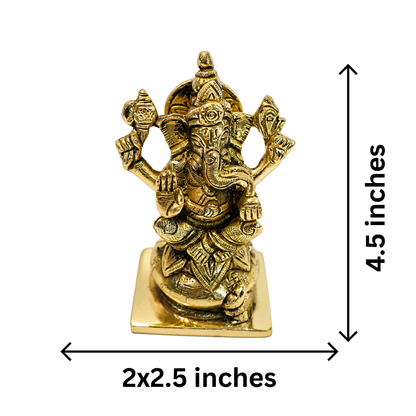 Brass Lord Ganesh Decorative Murti Statue 747g