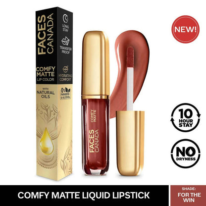 Faces Canada Comfy Matte Liquid Lipstick-For The Win 08 - PUSHMYCART