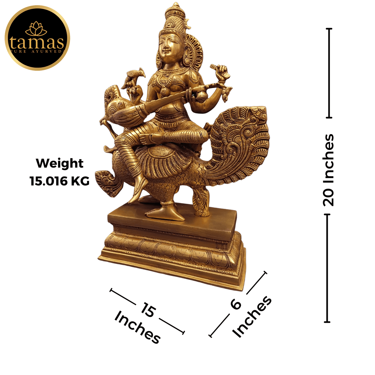 Tamas Brass Saraswati Maa Statue - PUSHMYCART