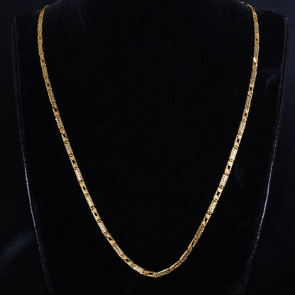 Pure Gold Plain Chain With Small Rectangle Links 8.43g