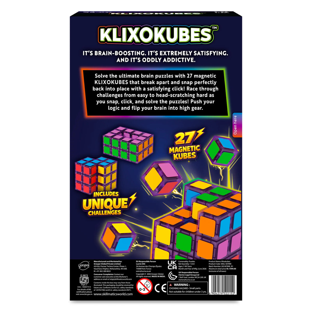 Skillmatics Klixokubes 3D Magnetic Brain Teaser Puzzle Ages 7 and Up