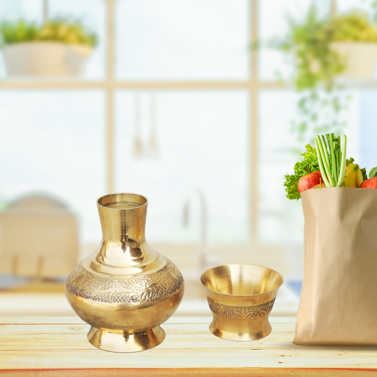 Brass Aftaba Surahi 0.13Kg - PUSHMYCART