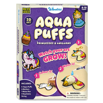 Skillmatics Aqua Puffs Princesses and Unicorns 3D Art Kit