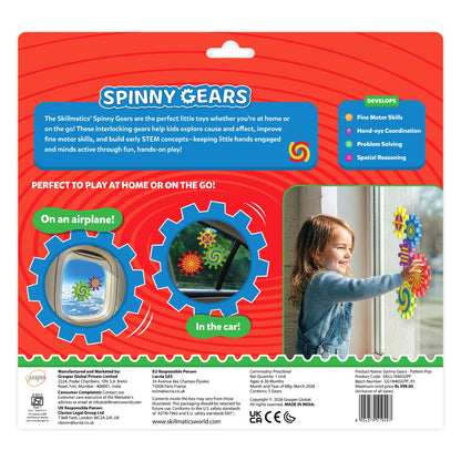 Skillmatics Spinny Gears Pattern Pop 5 Interlocking Gears 6 to 36 Months