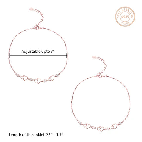 Giva Rose Gold Heart Anklet