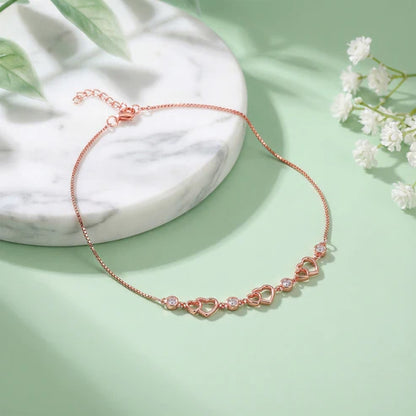 Giva Rose Gold Heart Anklet