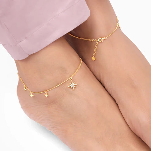 Giva Golden North Star Anklet