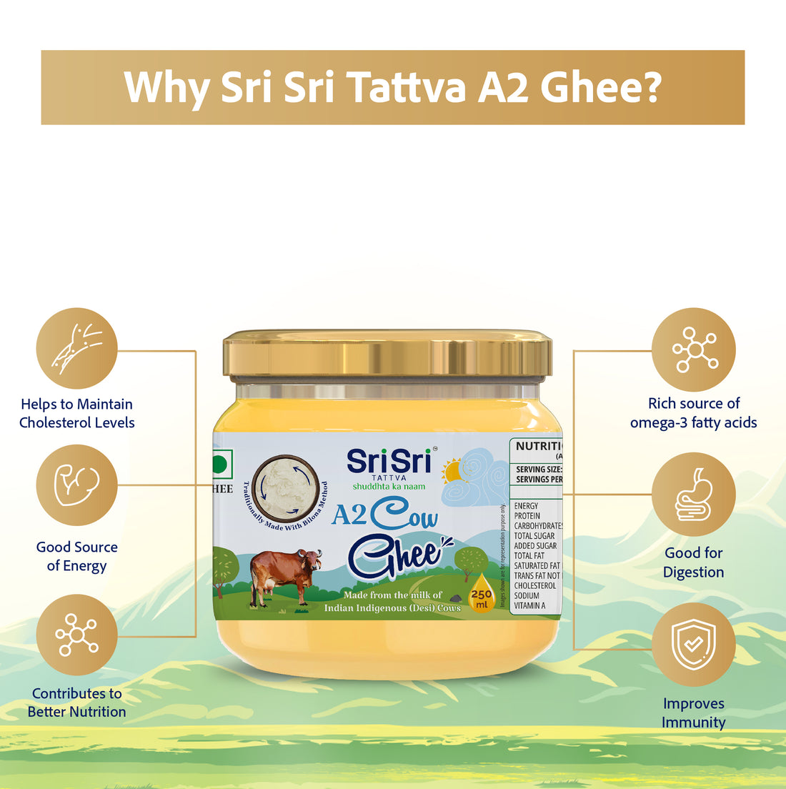 Sri Sri Tattva A2 Cow Ghee - PUSHMYCART