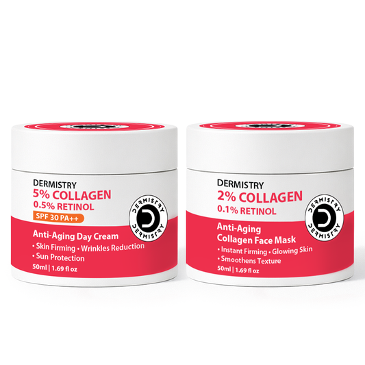 Dermistry Collagen Retinol SPF 30 Day Cream and Collagen Face Mask Combo