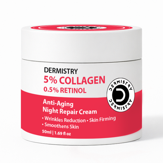 Dermistry Collagen Retinol Night Repair Cream and Collagen Face Mask Combo