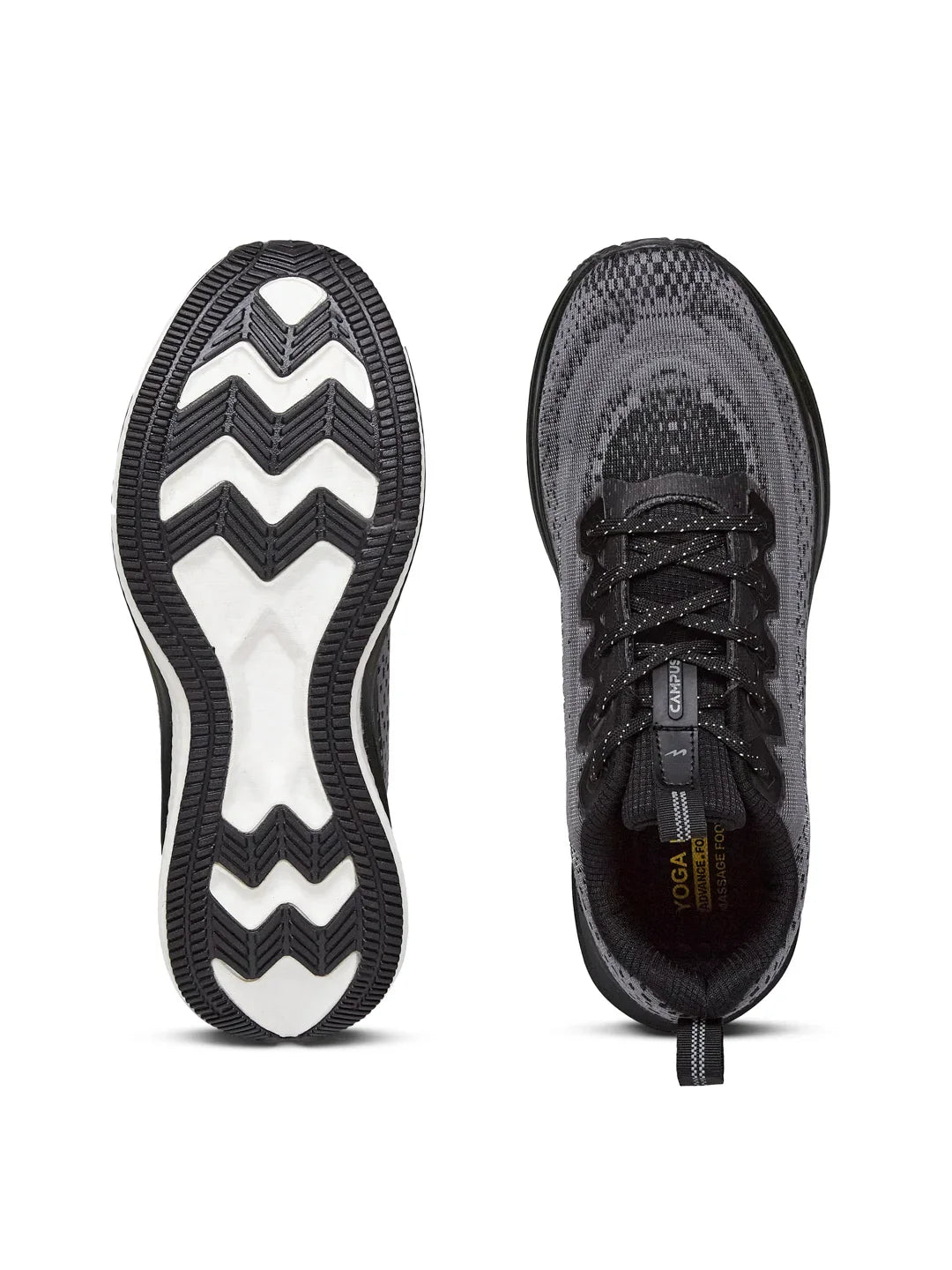 Campus ACCESS Black Mens Running Shoes
