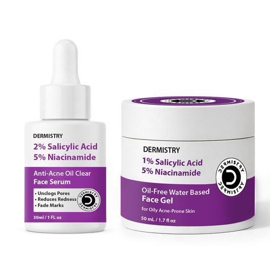 Dermistry Salicylic Acid Niacinamide Face Serum and Face Gel Combo