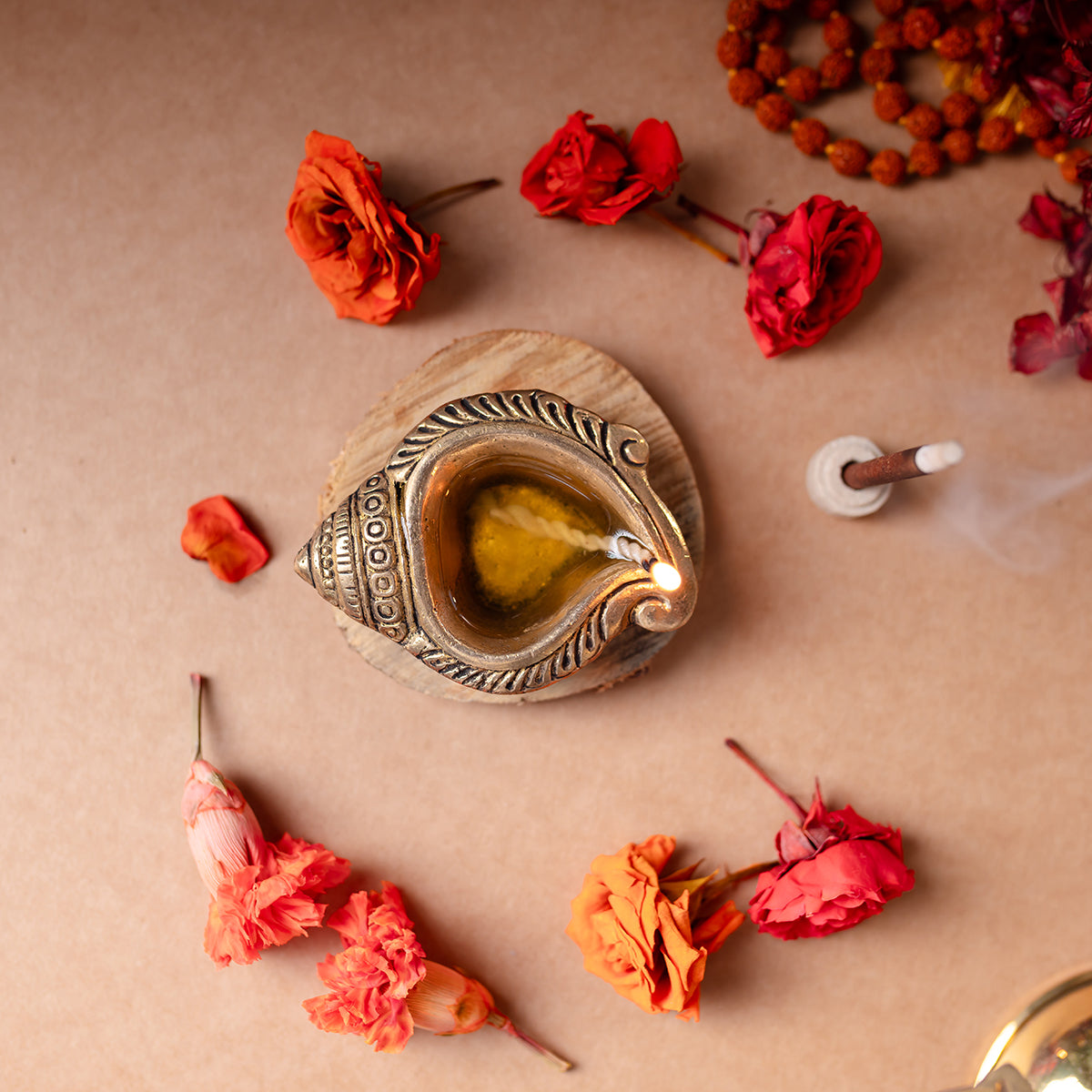 Samskara Home Shankh Brass Diya
