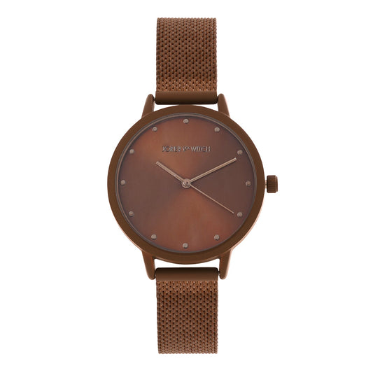 Joker and Witch Mercer Copper Medium Dial Mesh Strap Womens Watch