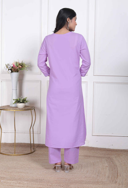 Miravan Womens Lavender Angrakha Kurta Set - view 5