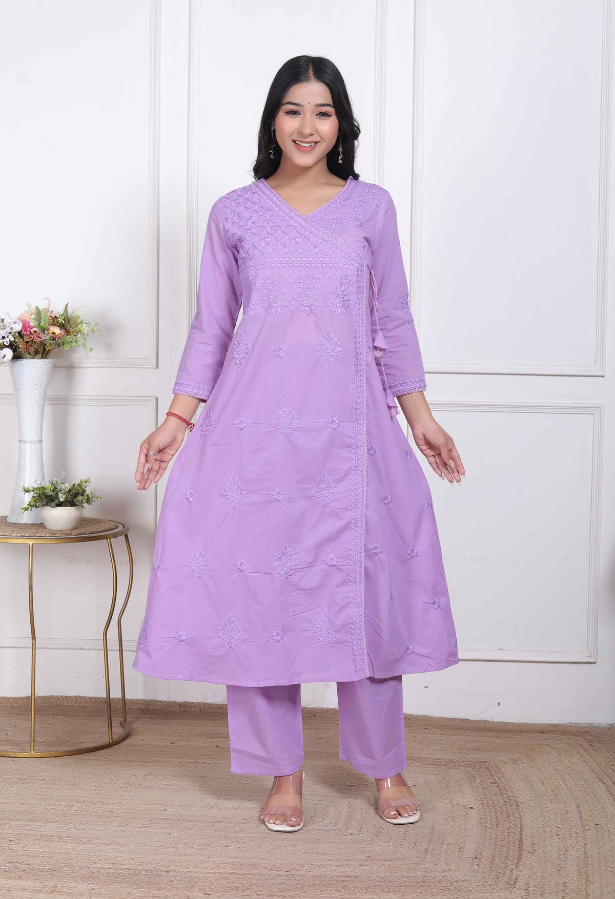 Miravan Womens Lavender Angrakha Kurta Set - view 7