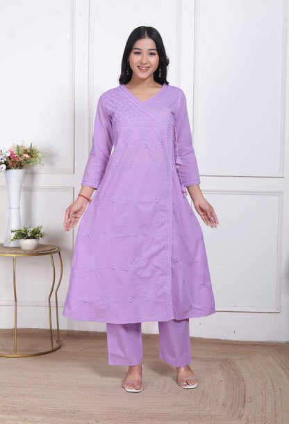 Miravan Womens Lavender Angrakha Kurta Set - view 7