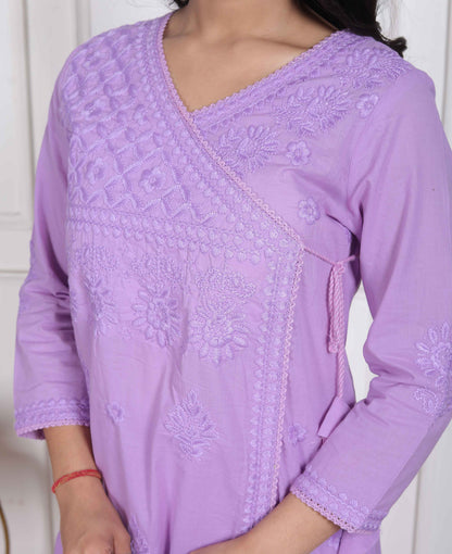 Miravan Womens Lavender Angrakha Kurta Set - view 9