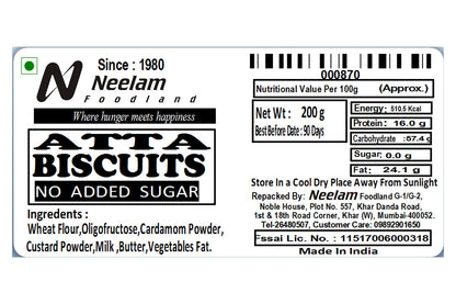 Neelam Foodland Atta Biscuits No Added Sugar 