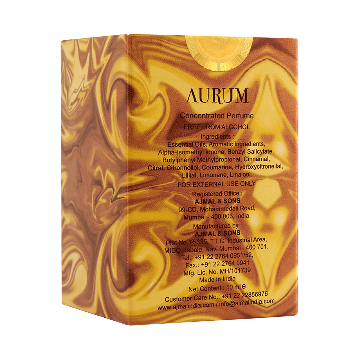 Ajmal Perfumes India AURUM Non-Alcoholic Attar 10ML for Women