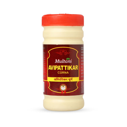 Multani Avipattikar Churna powder in a premium branded jar, an Ayurvedic blend for digestive support. - Image 3