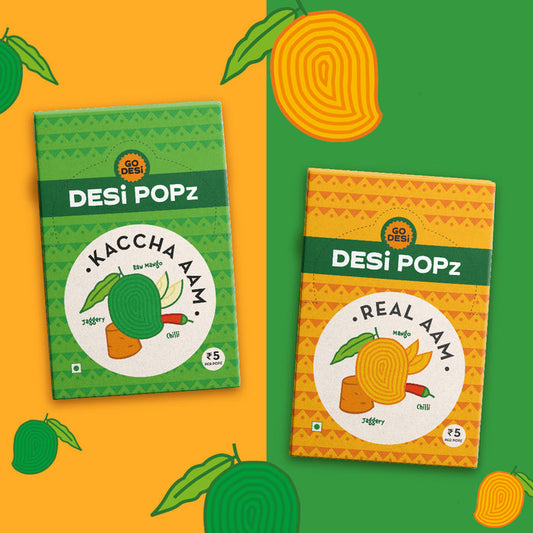 Go Desi Popz Aam Combo Real Aam + Kaacha Aam 50 Pcs