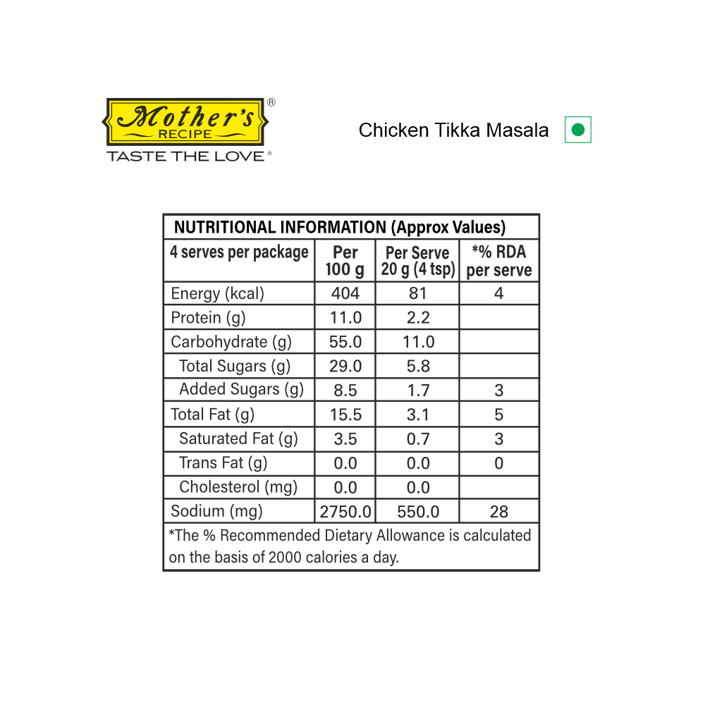 Mothers Recipe Chicken Tikka Mix