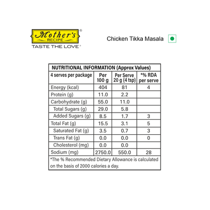 Mothers Recipe Chicken Tikka Mix