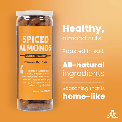 Omay Foods Spiced Roasted Almonds, 170g
