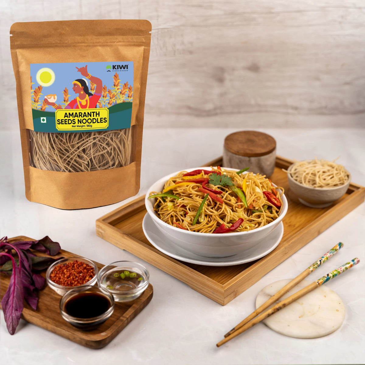 Kiwi Amaranth Seed Noodles