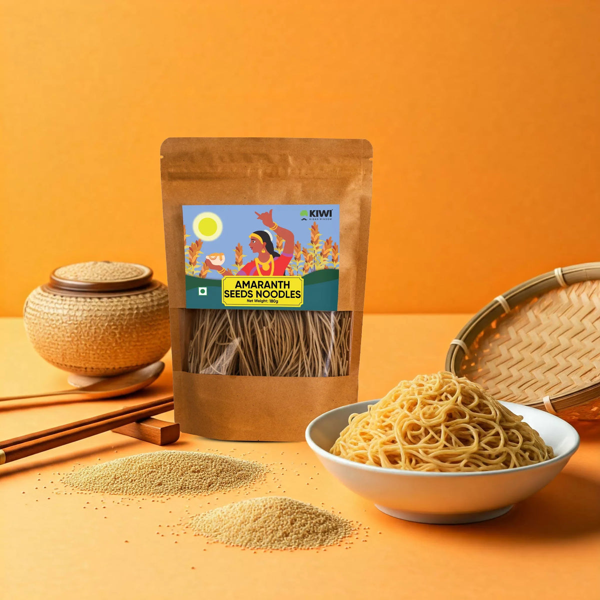 Kiwi Amaranth Seed Noodles