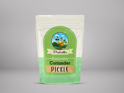Prakruthi Kothimeera Coriander Pickle Andhra Style - PUSHMYCART
