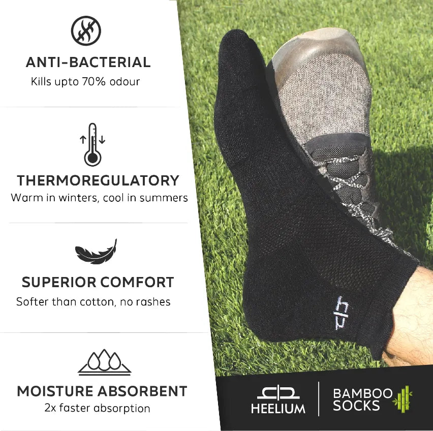 Heelium Bamboo Men Ankle Socks - 2 Pairs