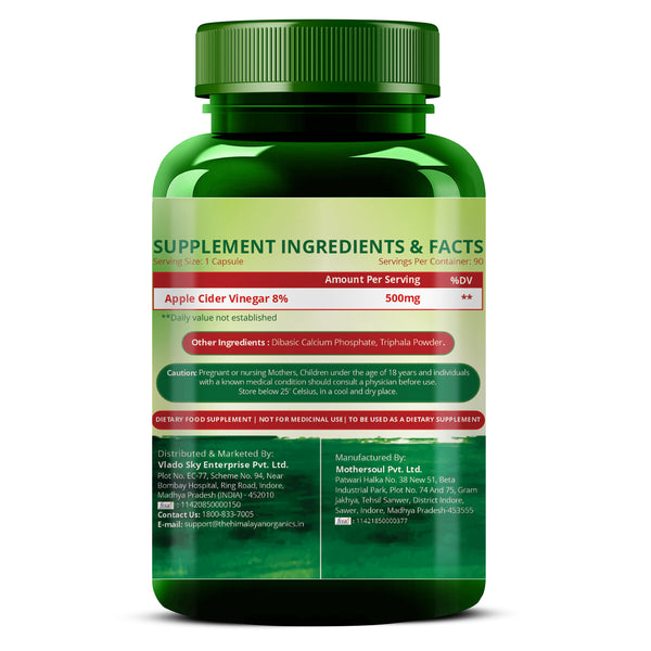 Himalayan Organics Apple Cider Vinegar 500 mg Capsules