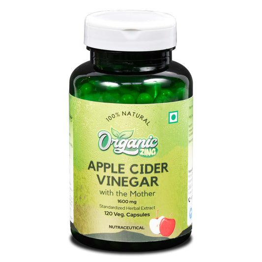 Organic Zing Apple Cider Vinegar with the Mother 1600mg 120 Capsules