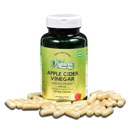 Organic Zing Apple Cider Vinegar with the Mother 1600mg 120 Capsules
