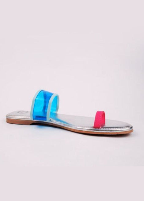 Dhaga Aqua Pop Beach Flat Kolhapuri for Women