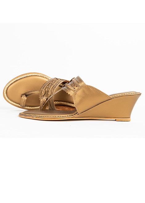 Dhaga Antique Wedge Heels Kolhapuri for Women