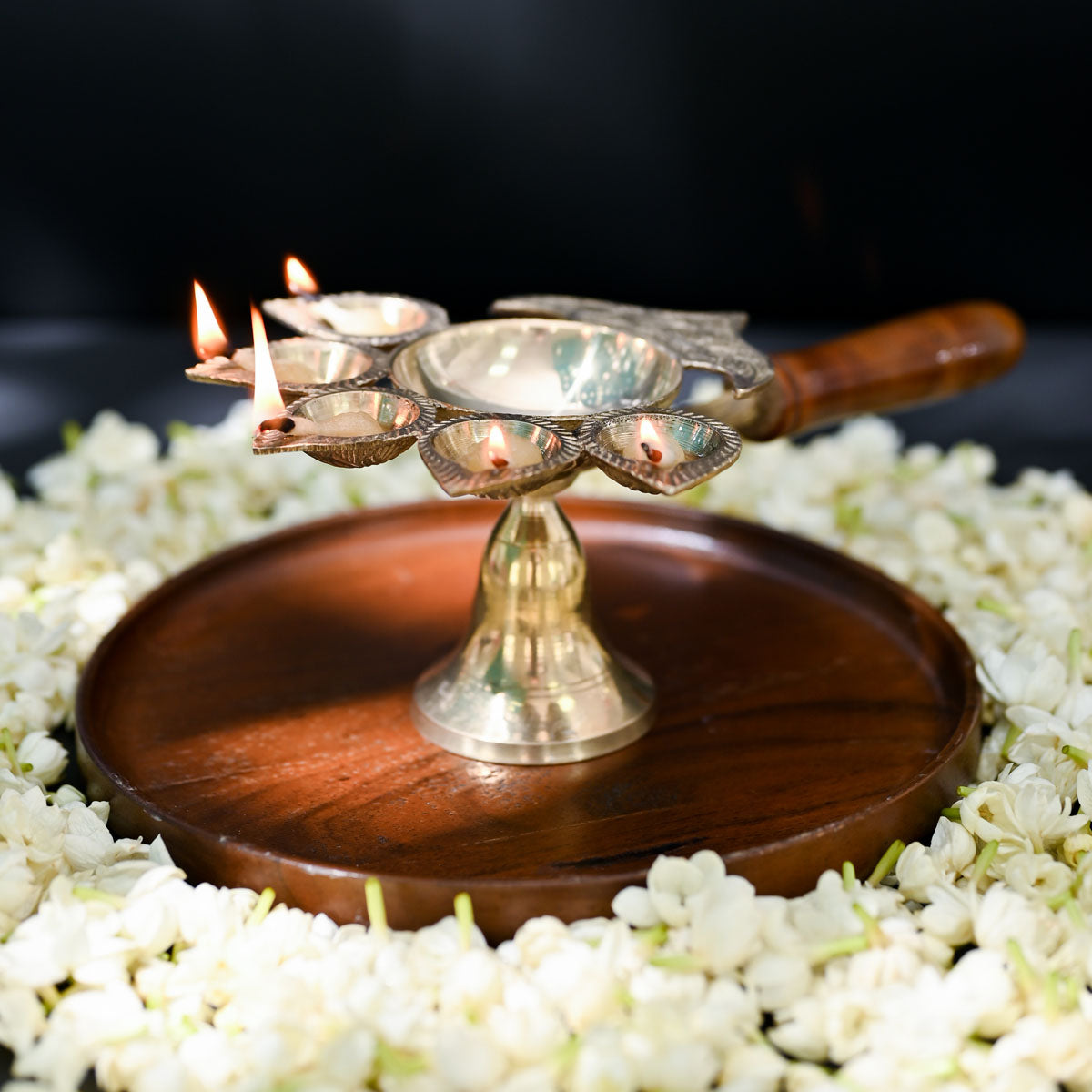 Samskara Home Astha Panch Aarti Diya With Handle 