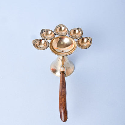 Samskara Home Astha Panch Aarti Diya With Handle 